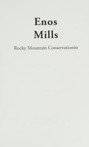 Tapa de Enos Mills