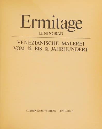 Tapa de Ermitage Leningrad