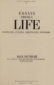 Tapa de Essays from a Life