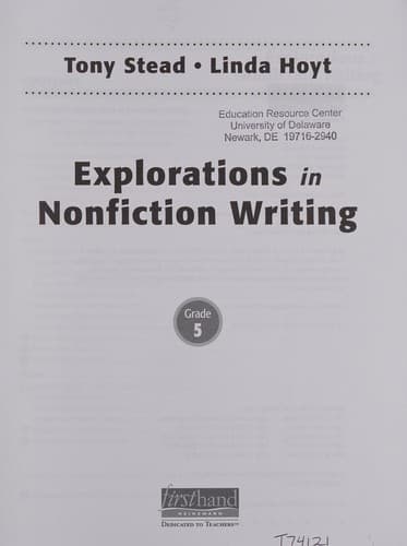 Tapa de Explorations in nonfiction writing