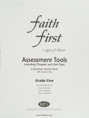 Tapa de Faith First Legacy Edition Grade 5 Assessment Tools Including Chapter and Unit Tests (a blackline master book)