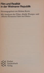 Tapa de Film und Realität in der Weimarer Republik