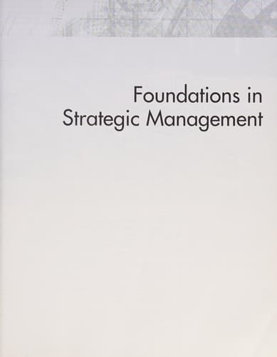 Tapa de Foundation in Strategic Management