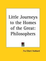 Tapa de Philosophers (Little Journeys to the Homes of the Great, Vol. 8)