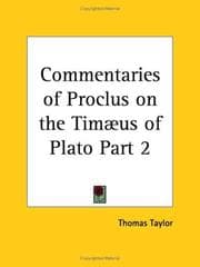 Tapa de Commentaries of Proclus on the Timæus of Plato, Part 2