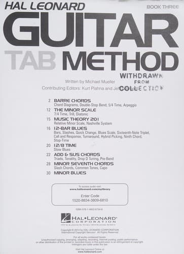 Tapa de Hal Leonard Guitar Tab Method - Book 3