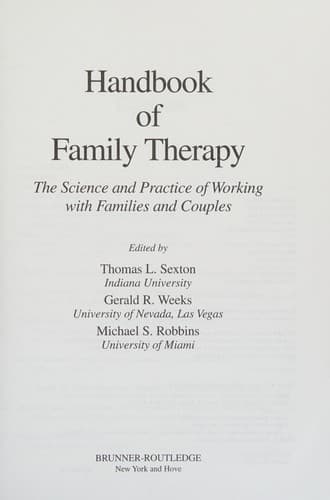 Tapa de Handbook of family therapy