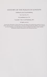 Tapa de History of the Plague in London