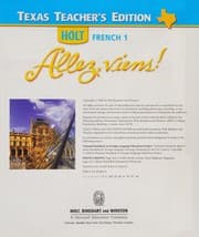 Tapa de Holt French 1 - Allez viens! - Texas Teacher's Edition