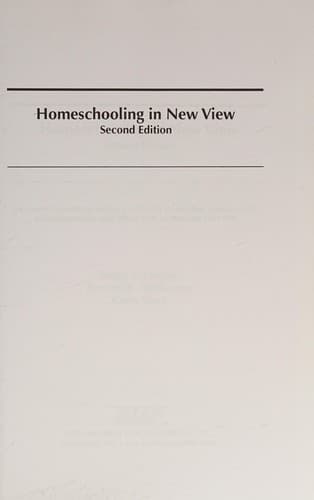 Tapa de Homeschooling in new view