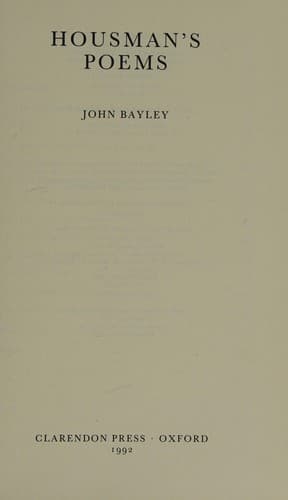 Tapa de Housman's poems