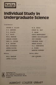 Tapa de Individual study in undergraduate science