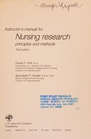Tapa de Instructor's manual for Nursing research