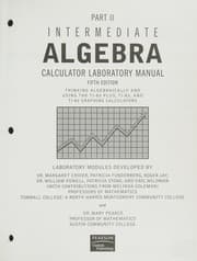 Tapa de Intermediate Algebra Calculator Laboratory Manual Part 2