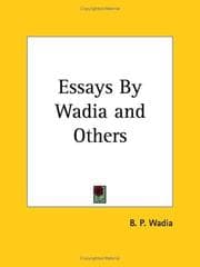 Tapa de Essays By Wadia and Others