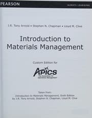 Tapa de Introduction to Materials Management (Custom Edition for APICS)