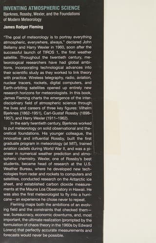 Tapa de Inventing atmospheric science