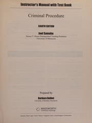 Tapa de Criminal Procedure Instructor's manual with test bank