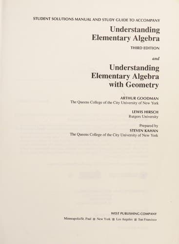 Tapa de Understanding Elementary Algebra, Third Edition And UNderstanding Elementary Algebra With Geometry