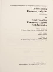 Tapa de Understanding Elementary Algebra, Third Edition And UNderstanding Elementary Algebra With Geometry