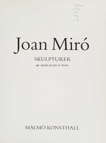 Tapa de Joan Miro Skulpturer