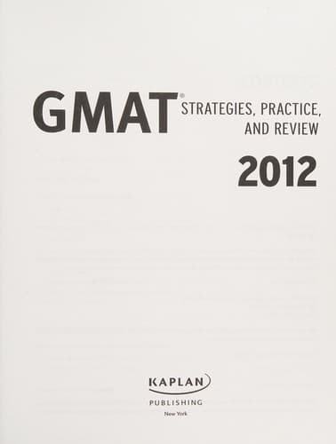 Tapa de Kaplan GMAT 2012