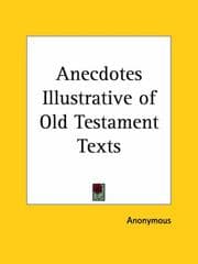 Tapa de Anecdotes Illustrative of Old Testament Texts