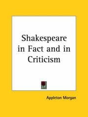 Tapa de Shakespeare in Fact and in Criticism