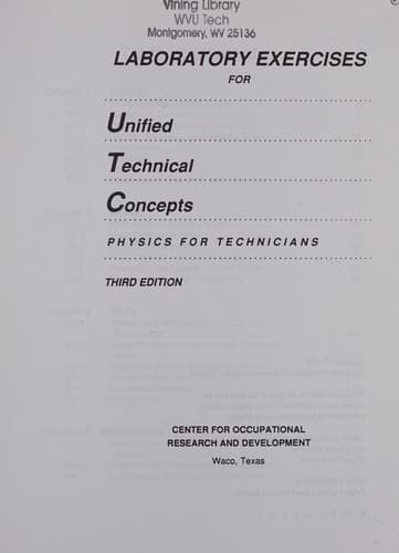 Tapa de Laboratory Exercises for Unified Technical Concepts