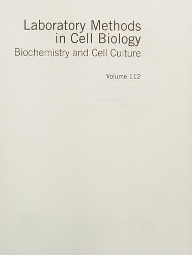 Tapa de Laboratory Methods in Cell Biology