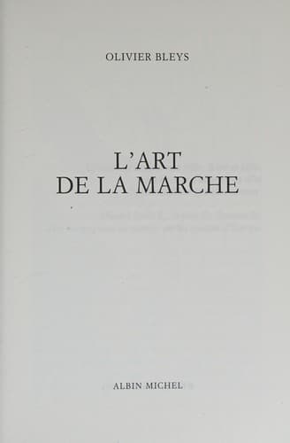 Tapa de L'art de la marche