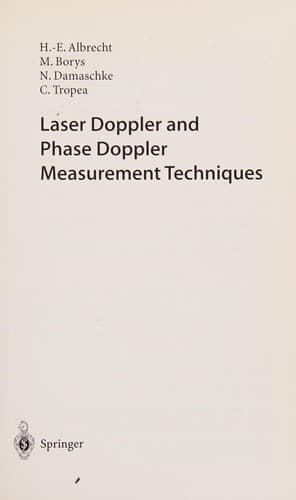 Tapa de Laser doppler and phase doppler measurement techniques