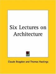 Tapa de Six Lectures on Architecture