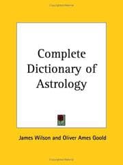 Tapa de Complete Dictionary of Astrology