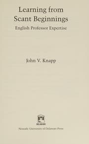 Tapa de Learning from scant beginnings