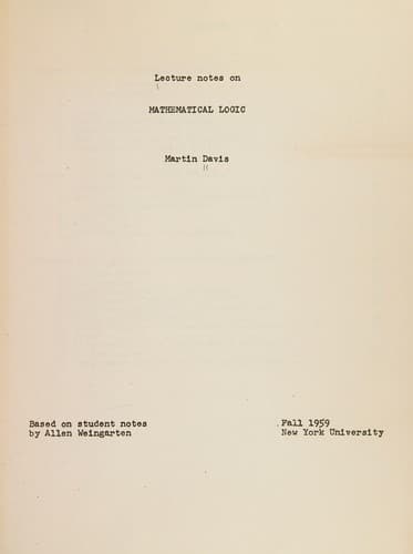 Tapa de Lecture Notes on Mathematical Logic