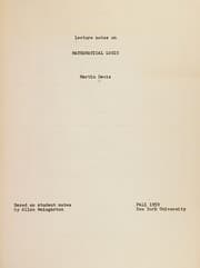 Tapa de Lecture Notes on Mathematical Logic