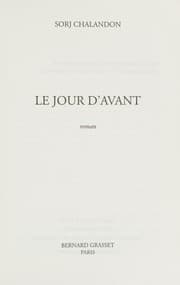 Tapa de Le jour d'avant