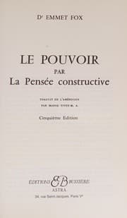 Tapa de Le Pouvoir par la Pensee Constructive (French Edition)