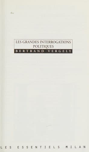 Tapa de Les grandes interrogations politiques