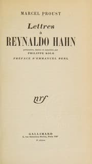 Tapa de Lettres à Reynaldo Hahn