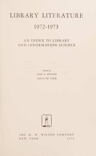 Tapa de Library Literature 1972-1973