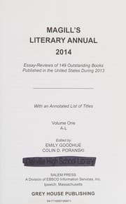 Tapa de Magill's Literary Annual 2014