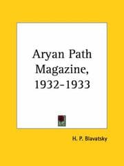 Tapa de Aryan Path Magazine, 1932-1933