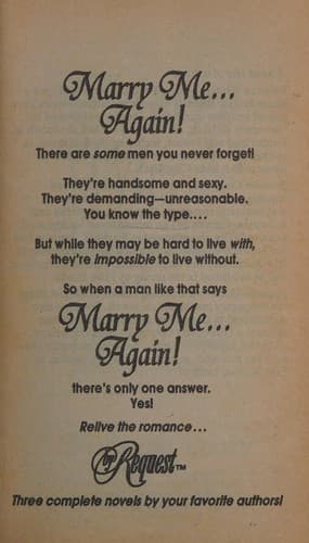 Tapa de Marry Me...Again! (by Request, 3 novels in 1)