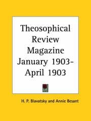 Tapa de Theosophical Review Magazine January 1903-April 1903