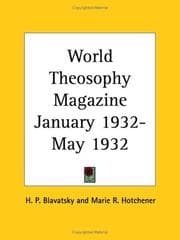 Tapa de World Theosophy Magazine January 1932-May 1932
