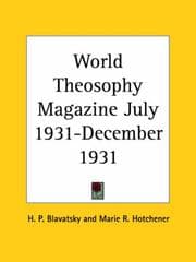 Tapa de World Theosophy Magazine July 1931-December 1931