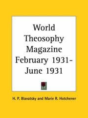 Tapa de World Theosophy Magazine February 1931-June 1931