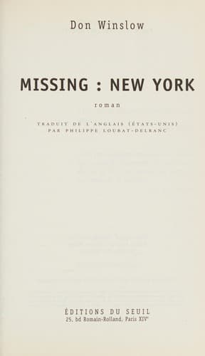 Tapa de Missing / New York